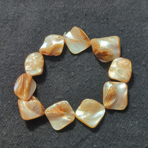 Cream Genuine Blister Pearl Beaded Stretchy Elastic Statement Bracelet